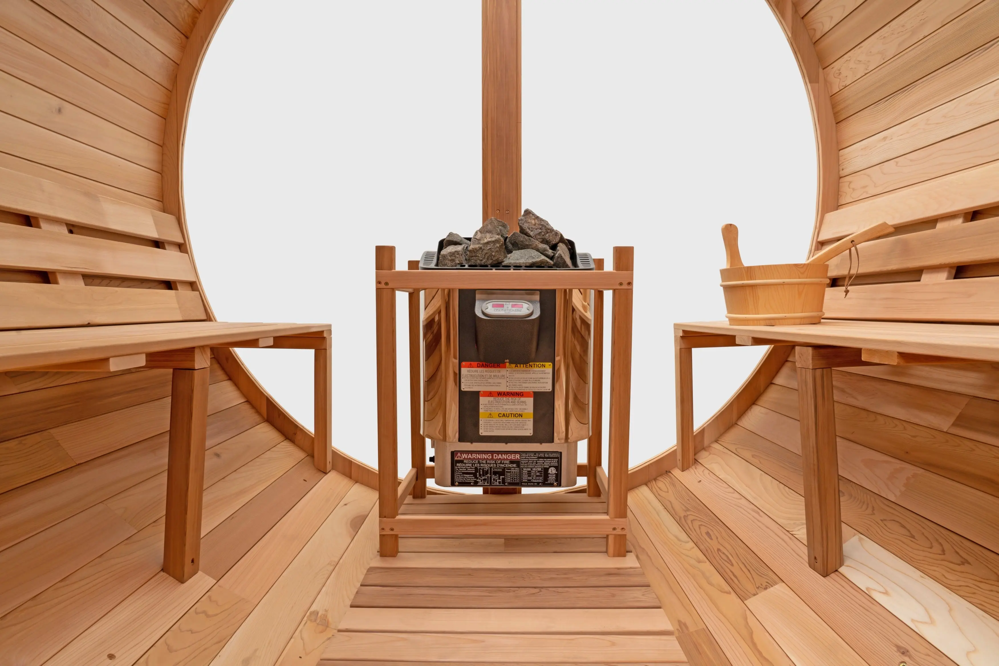 8 Ft Classic Cedar Scenic View Barrel Sauna - 6-8 Person - Image 3