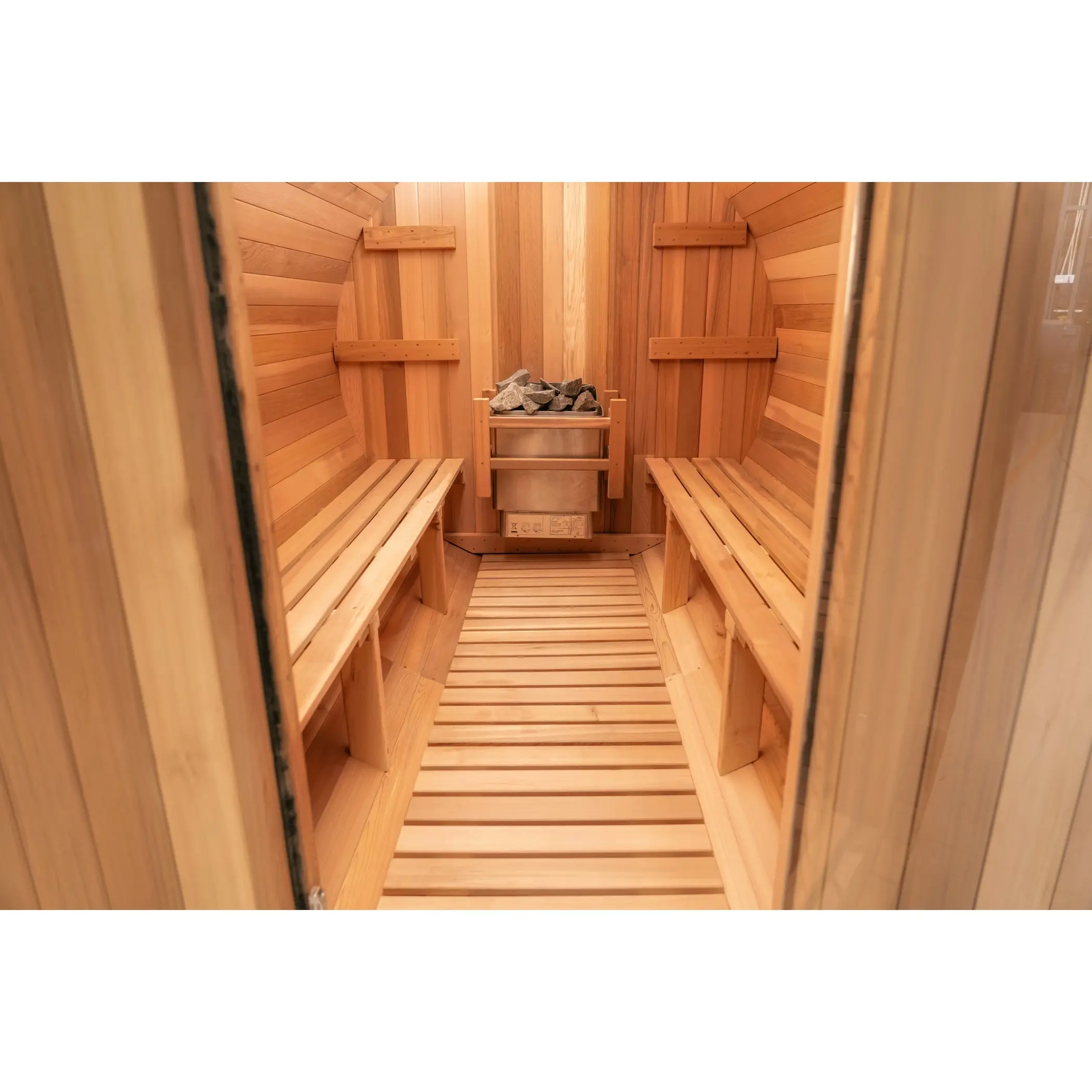 8 FT Classic Red Cedar Barrel Sauna - 6-8 Person - Image 11