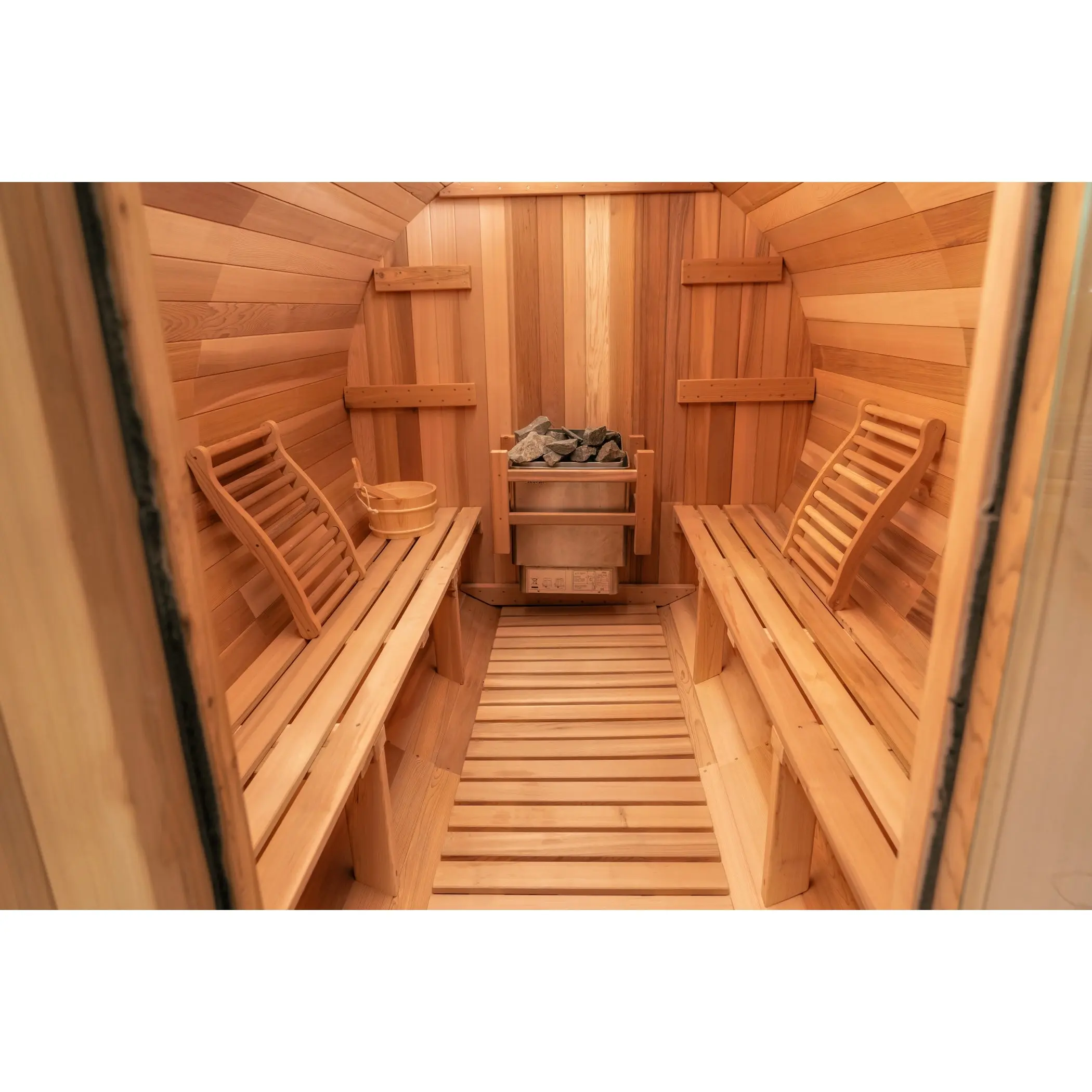 8 FT Classic Red Cedar Barrel Sauna - 6-8 Person - Image 16