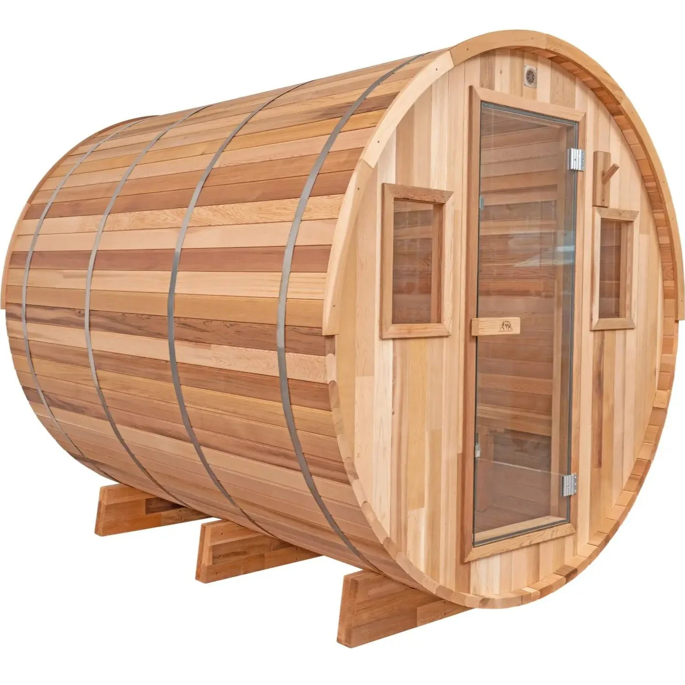 8 FT Classic Red Cedar Barrel Sauna - 6-8 Person - Image 17