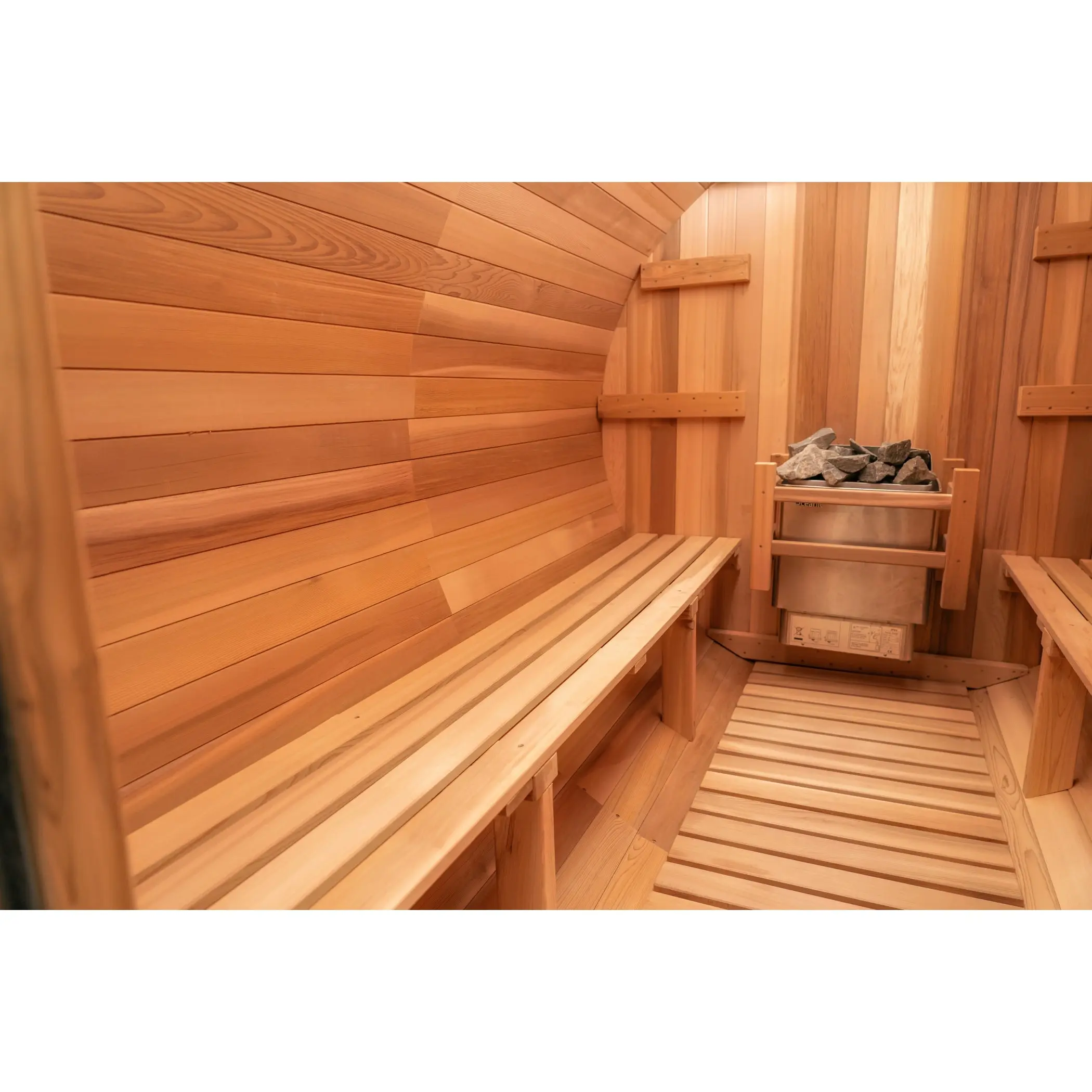 8 FT Classic Red Cedar Barrel Sauna - 6-8 Person - Image 9