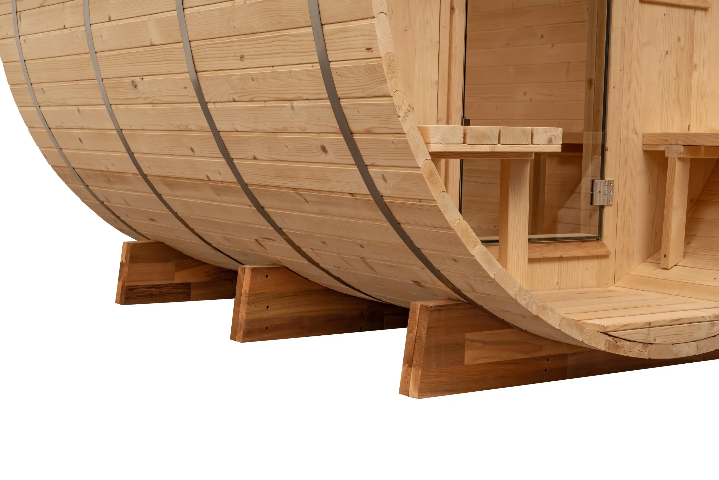 8 FT Classic Thermowood Barrel Sauna with Porch - 4-6 Person - Image 18