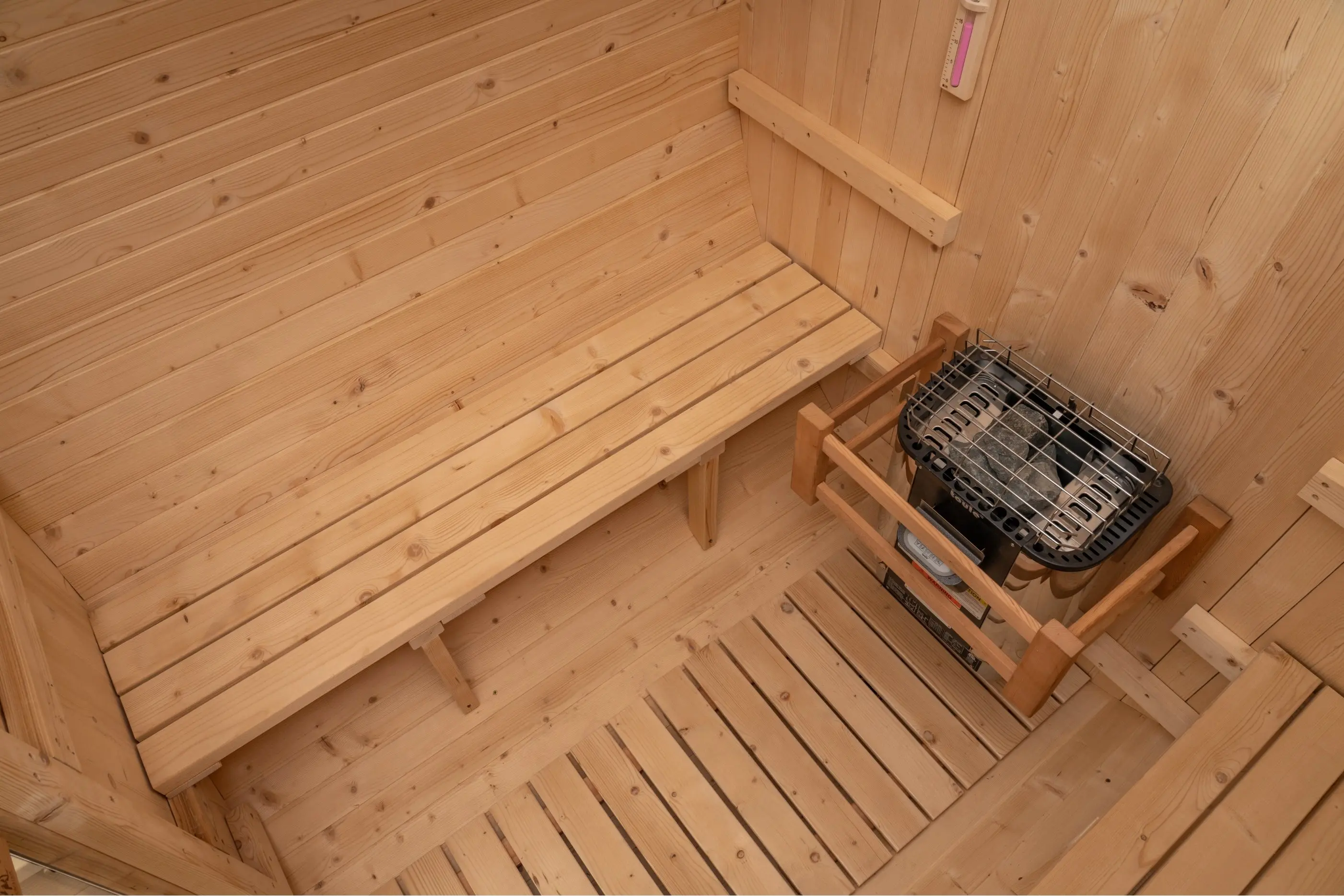 8 FT Classic Thermowood Barrel Sauna with Porch - 4-6 Person - Image 26