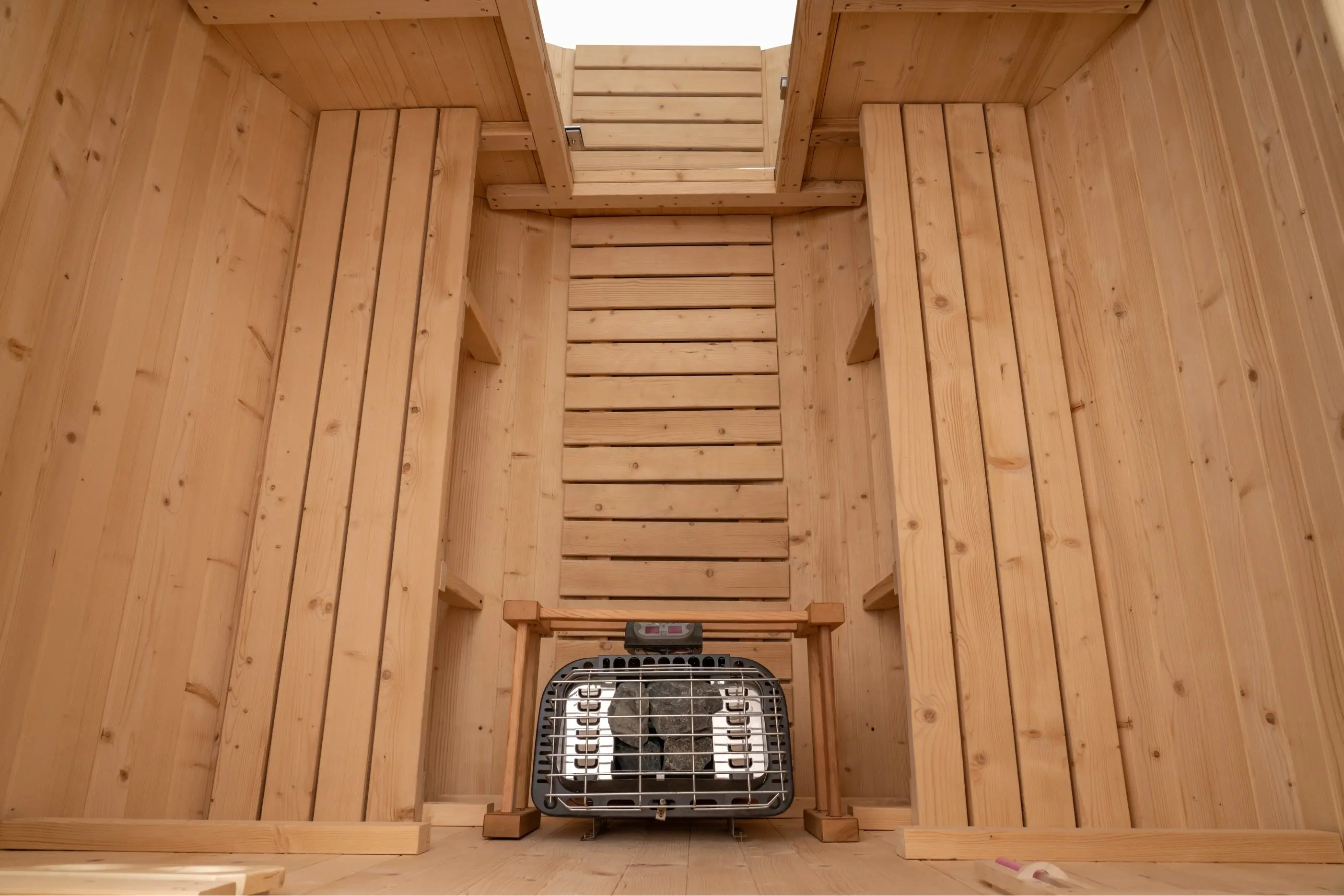 8 FT Classic Thermowood Barrel Sauna with Porch - 4-6 Person - Image 27