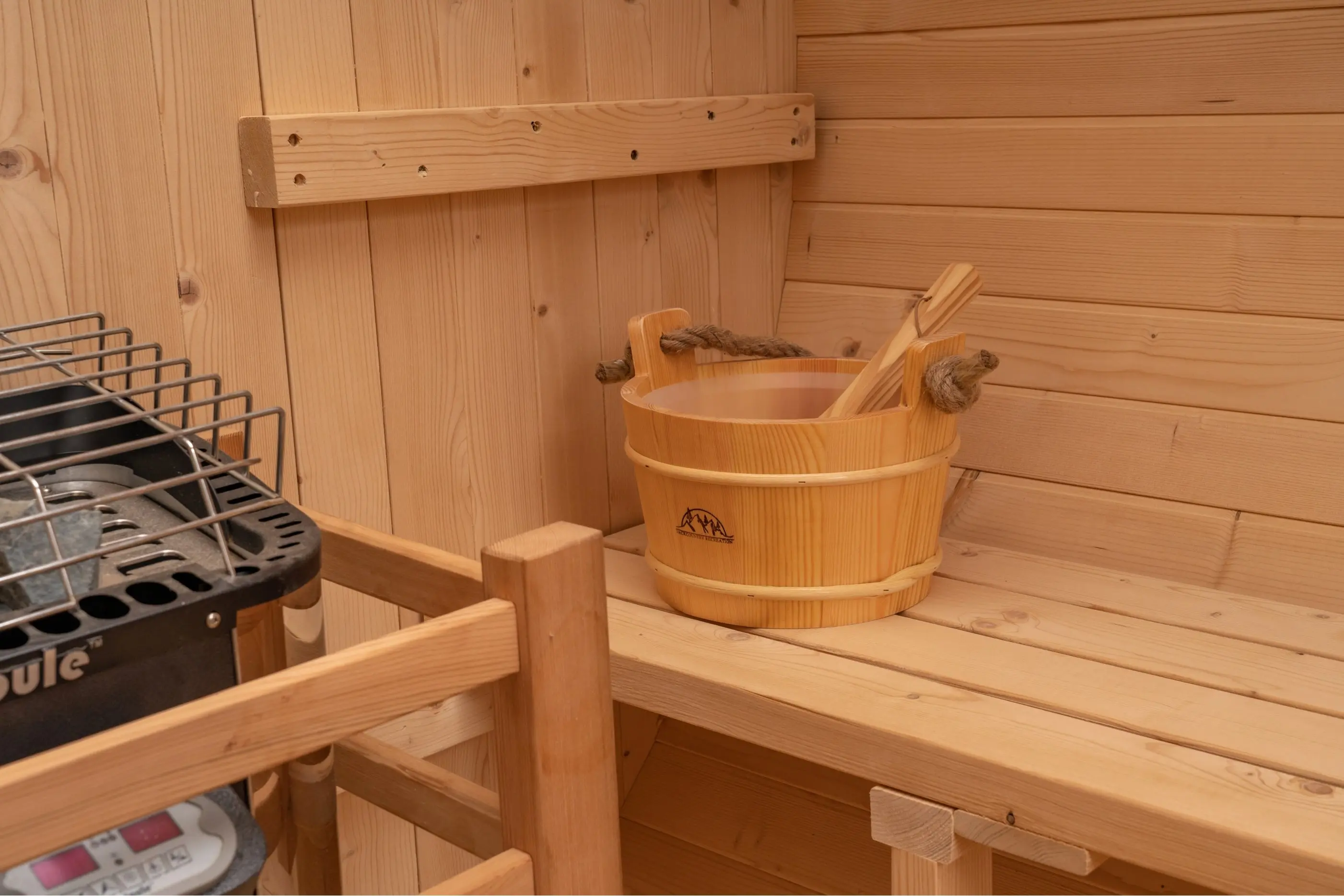 8 FT Classic Thermowood Barrel Sauna with Porch - 4-6 Person - Image 28