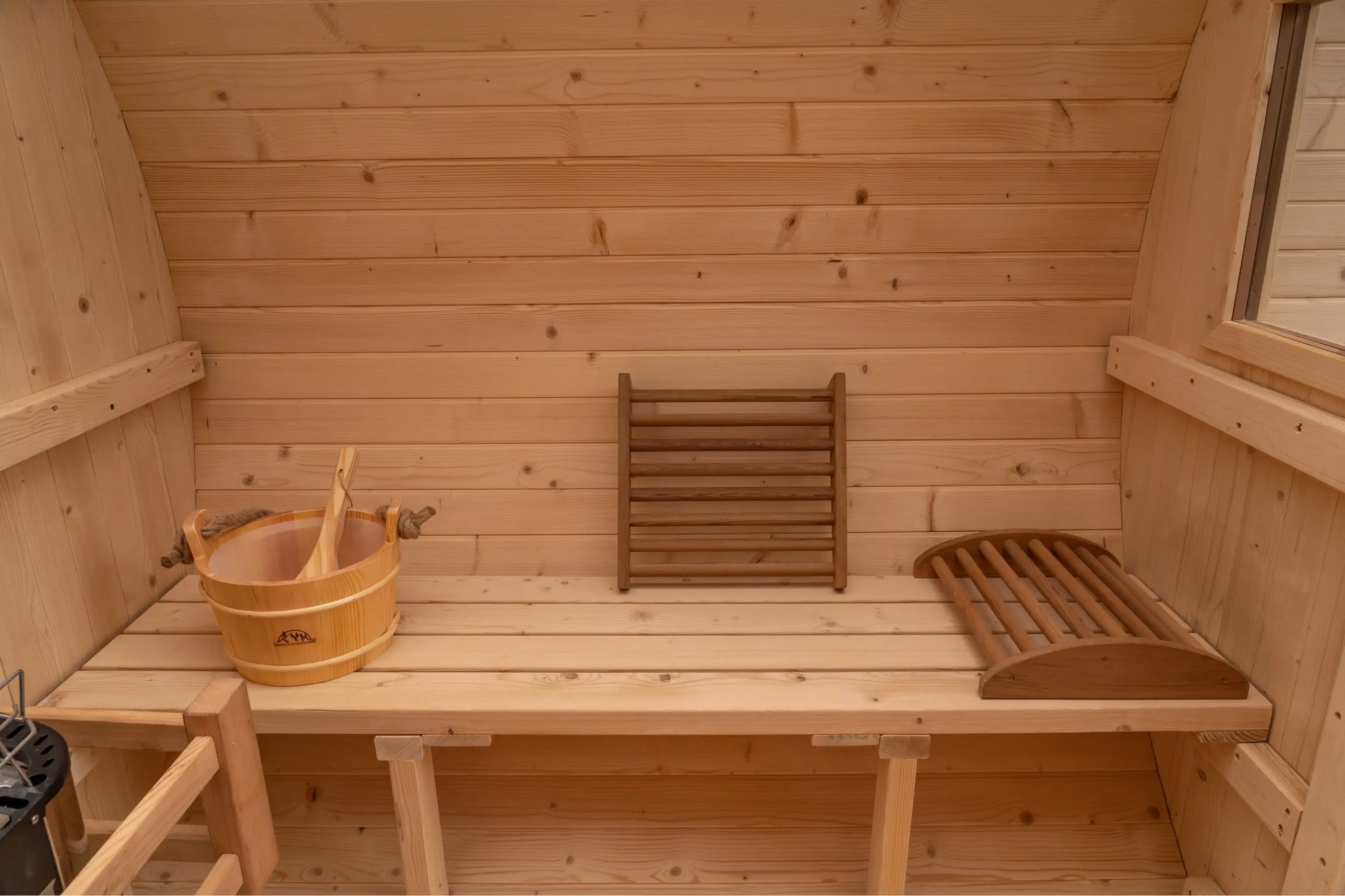 8 FT Classic Thermowood Barrel Sauna with Porch - 4-6 Person - Image 30