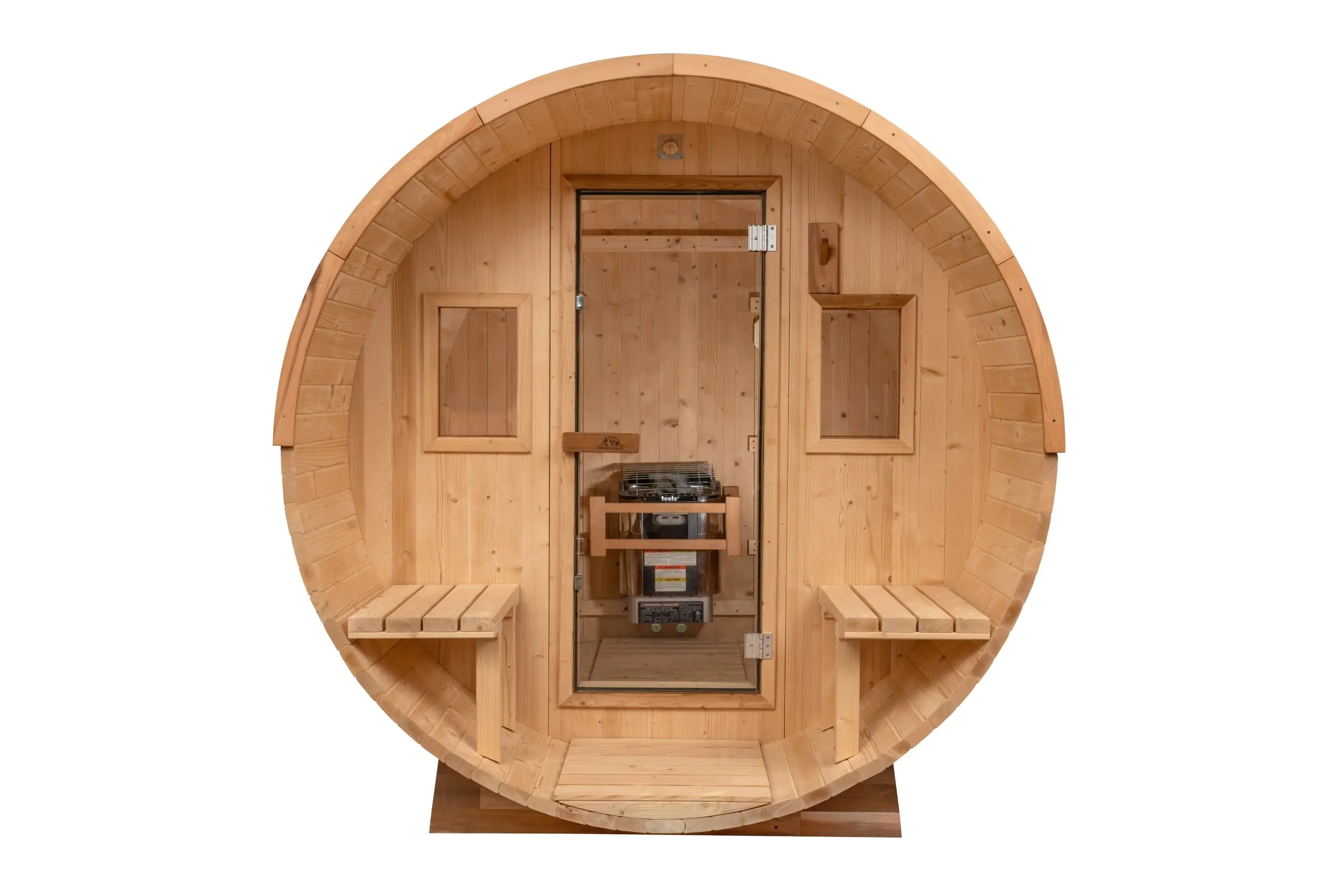 8 FT Classic Thermowood Barrel Sauna with Porch - 4-6 Person - Image 31