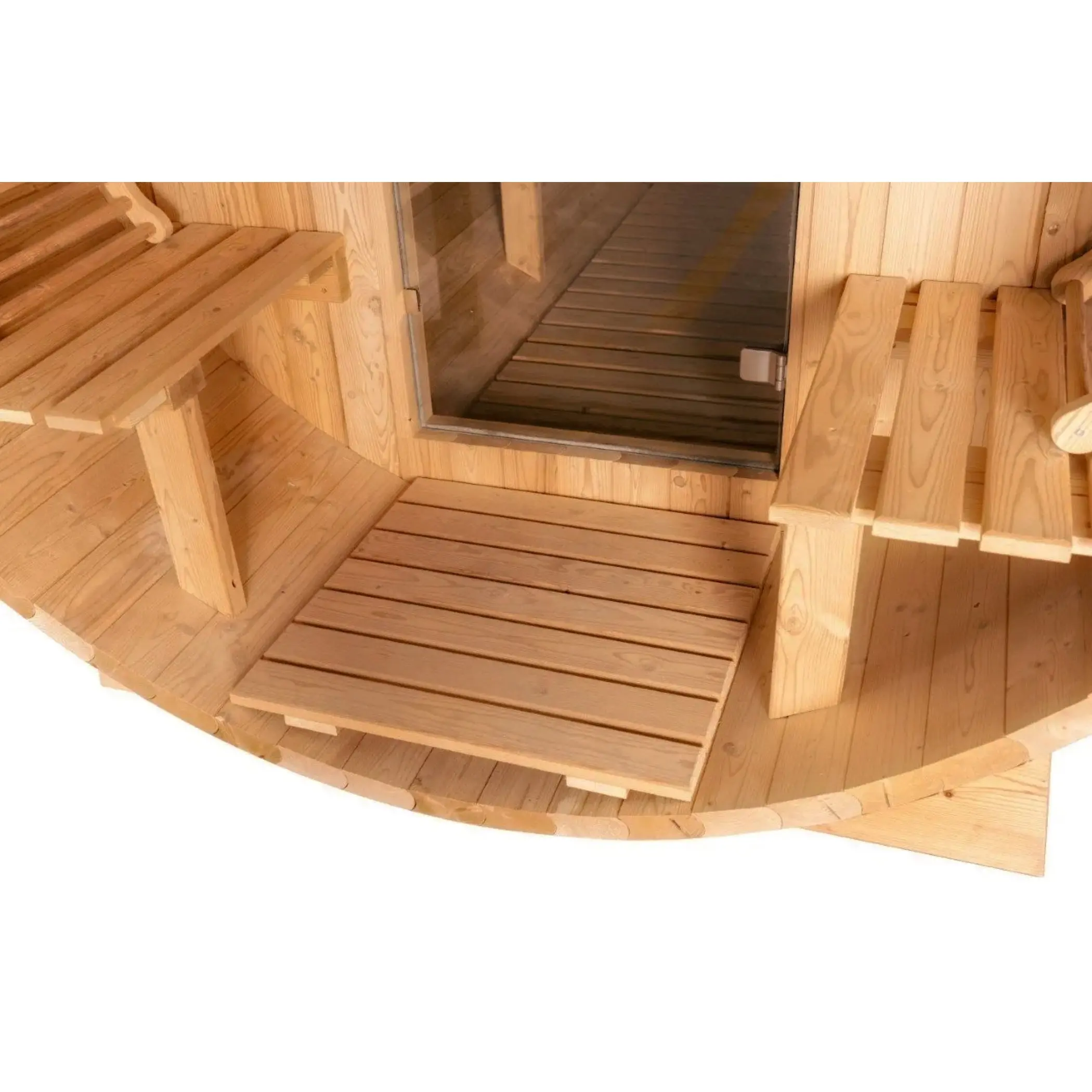 8 FT Classic Thermowood Barrel Sauna with Porch - 4-6 Person - Image 6