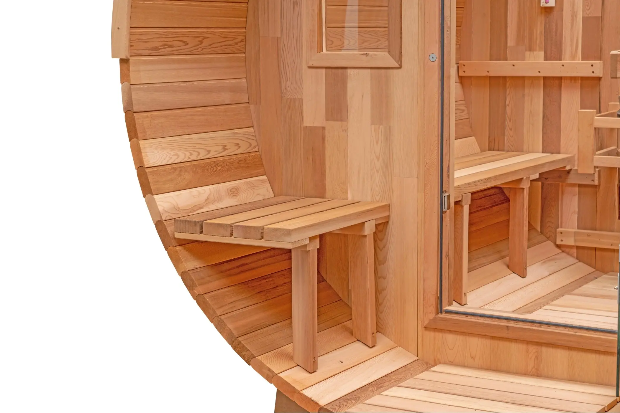 8 FT Classic Red Cedar Barrel Sauna with Porch - 4-6 Person - Image 10