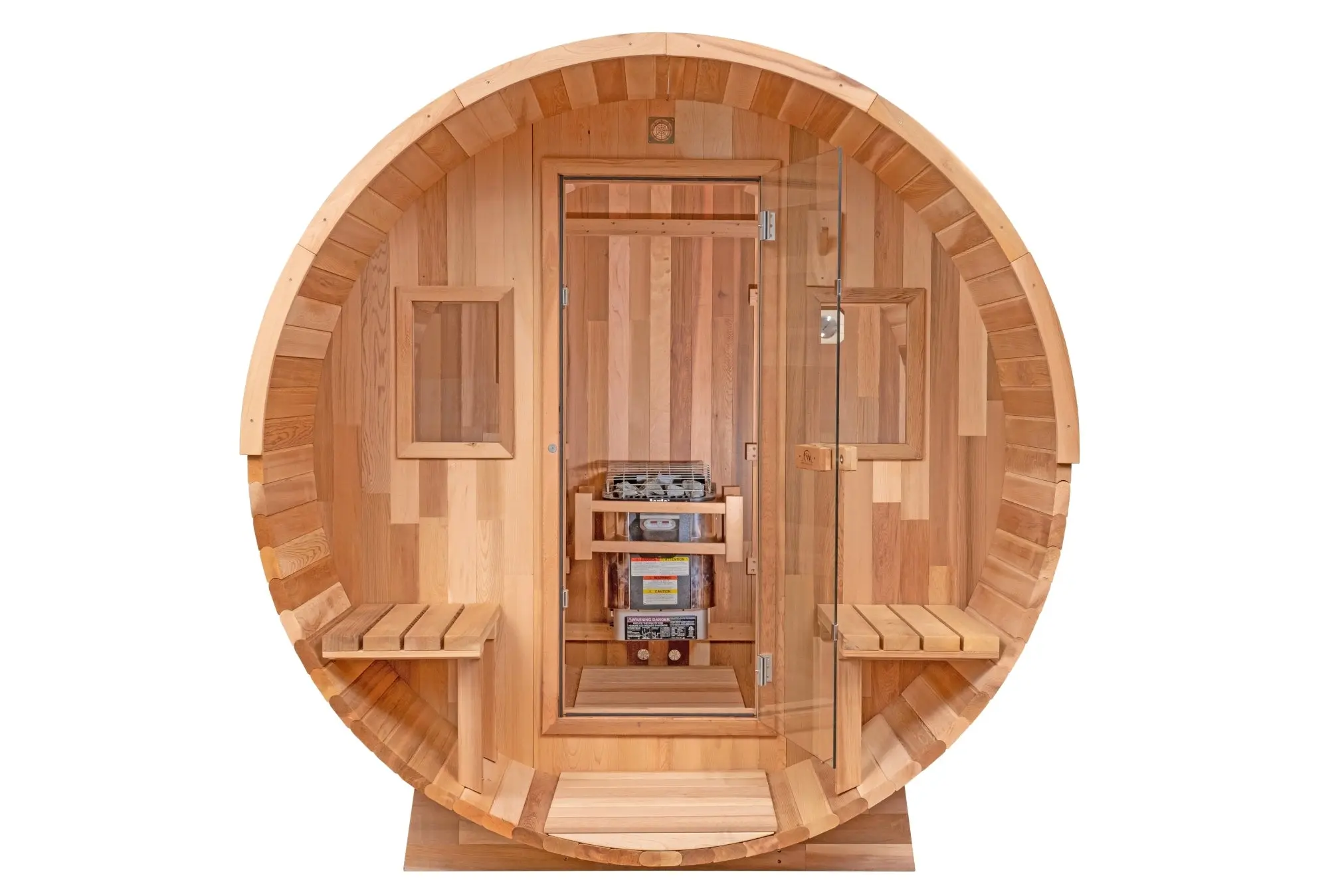 8 FT Classic Red Cedar Barrel Sauna with Porch - 4-6 Person - Image 15