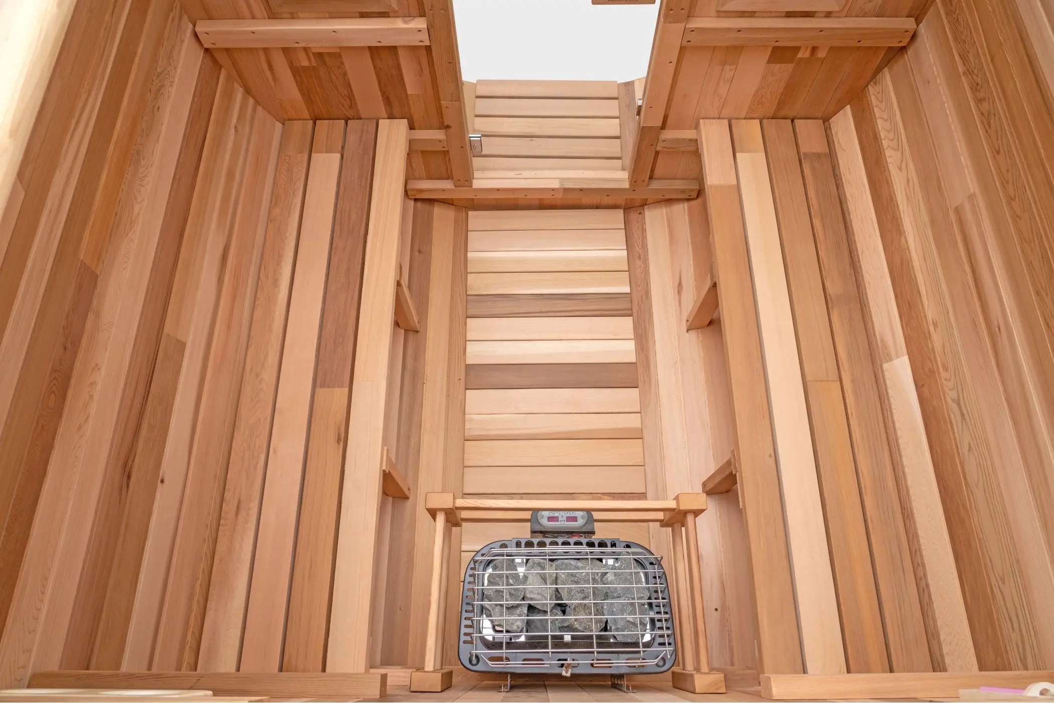 8 FT Classic Red Cedar Barrel Sauna with Porch - 4-6 Person - Image 3