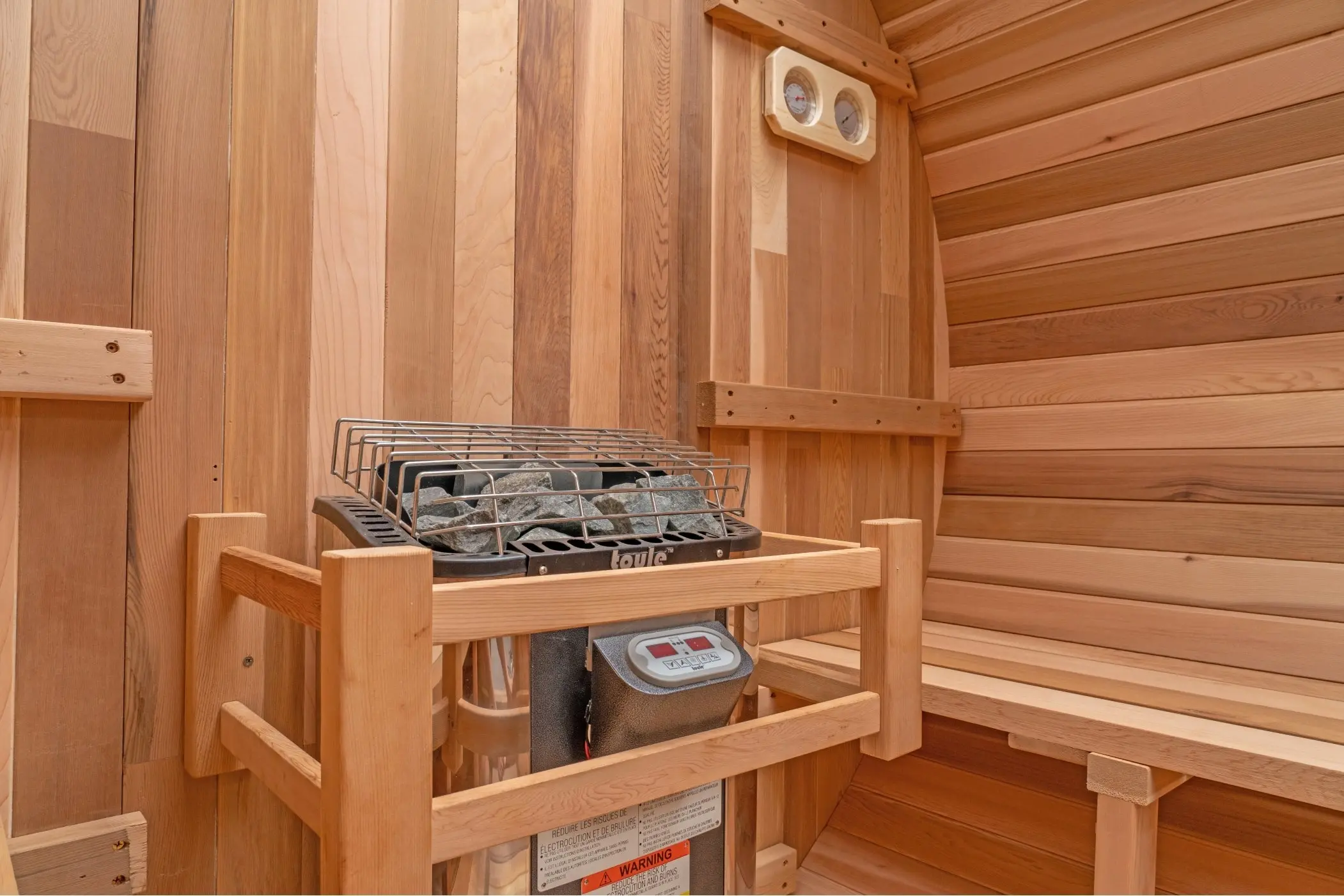 8 FT Classic Red Cedar Barrel Sauna with Porch - 4-6 Person - Image 6