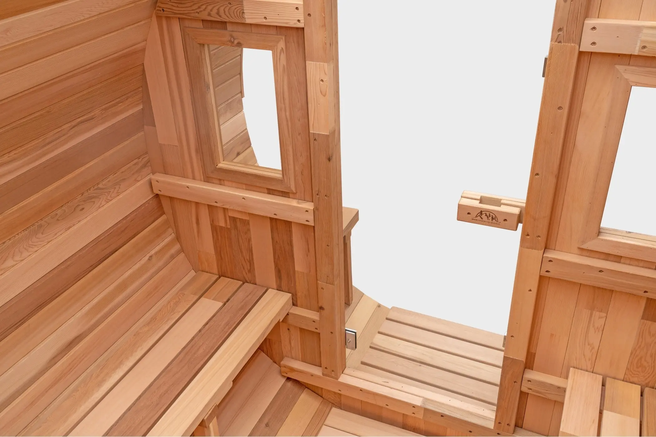 8 FT Classic Red Cedar Barrel Sauna with Porch - 4-6 Person - Image 7