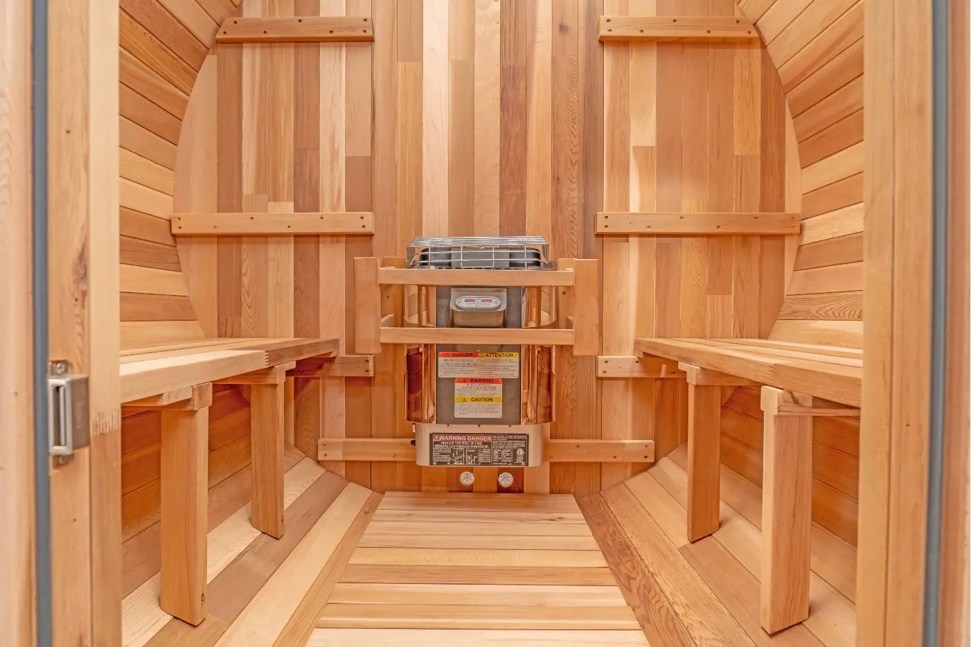 6 FT Classic Red Cedar Barrel Sauna - 4-6 Person - Image 4