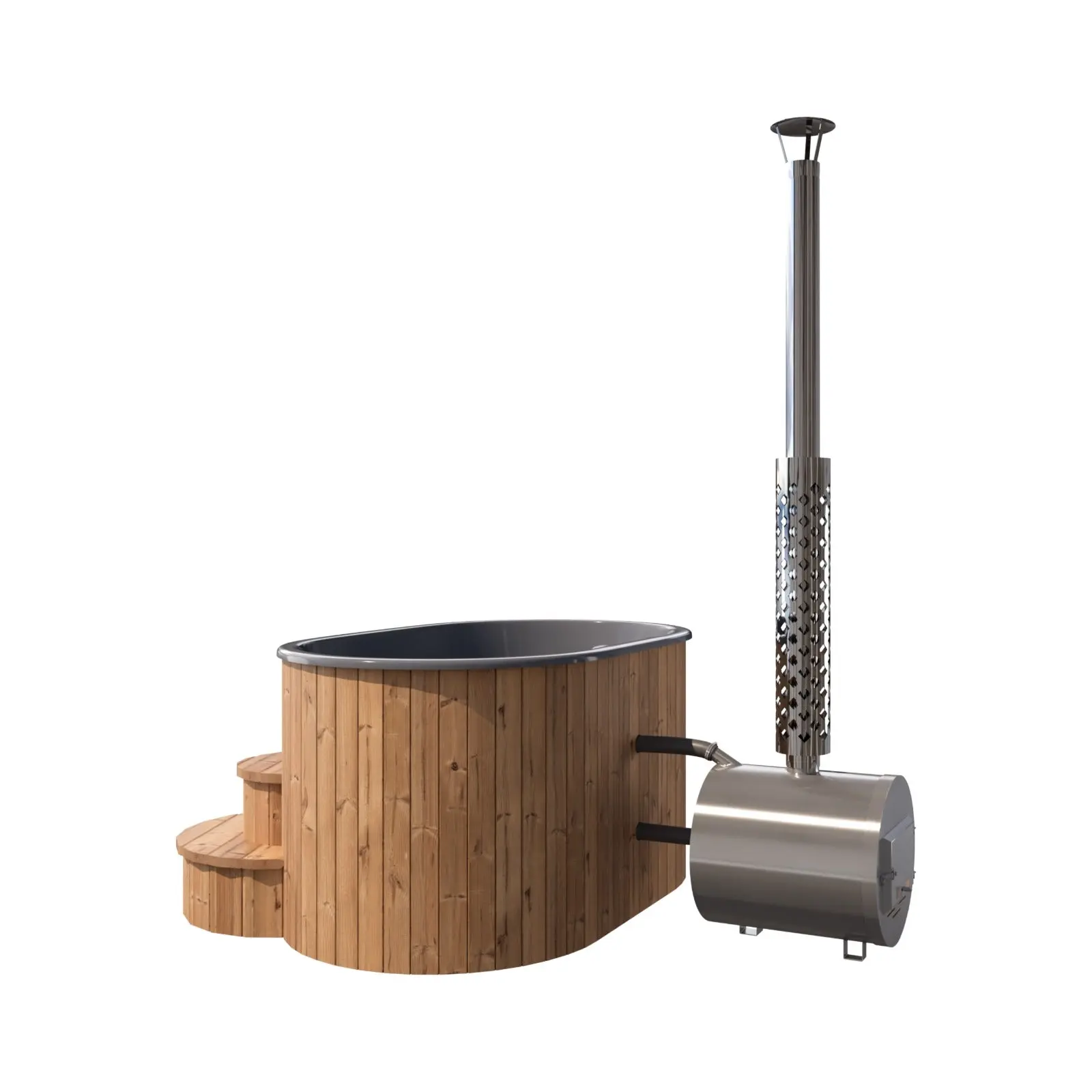 Deluxe Wood Fired Hot Tub With Liner - 2 Person - Image 8