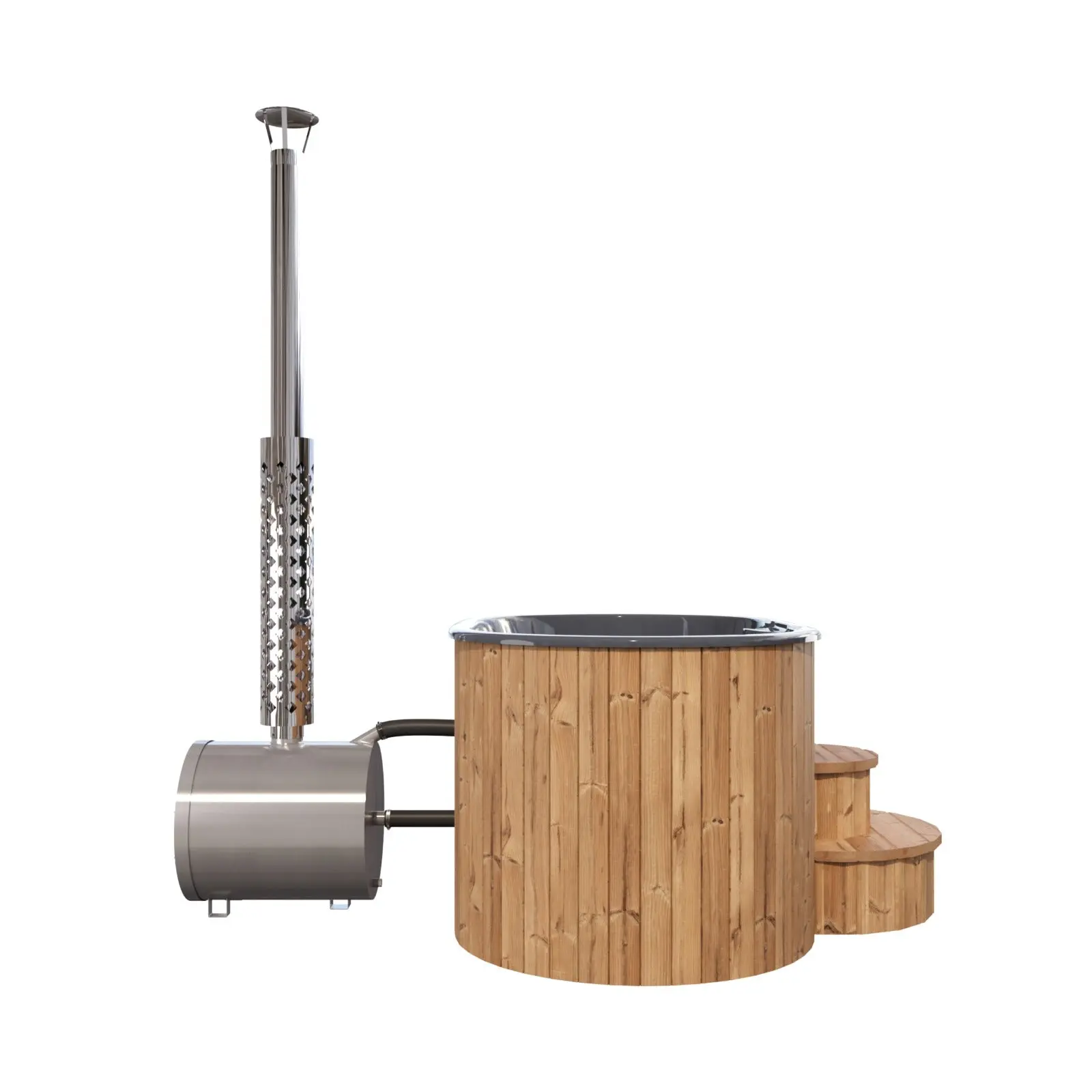 Deluxe Wood Fired Hot Tub With Liner - 2 Person - Image 9