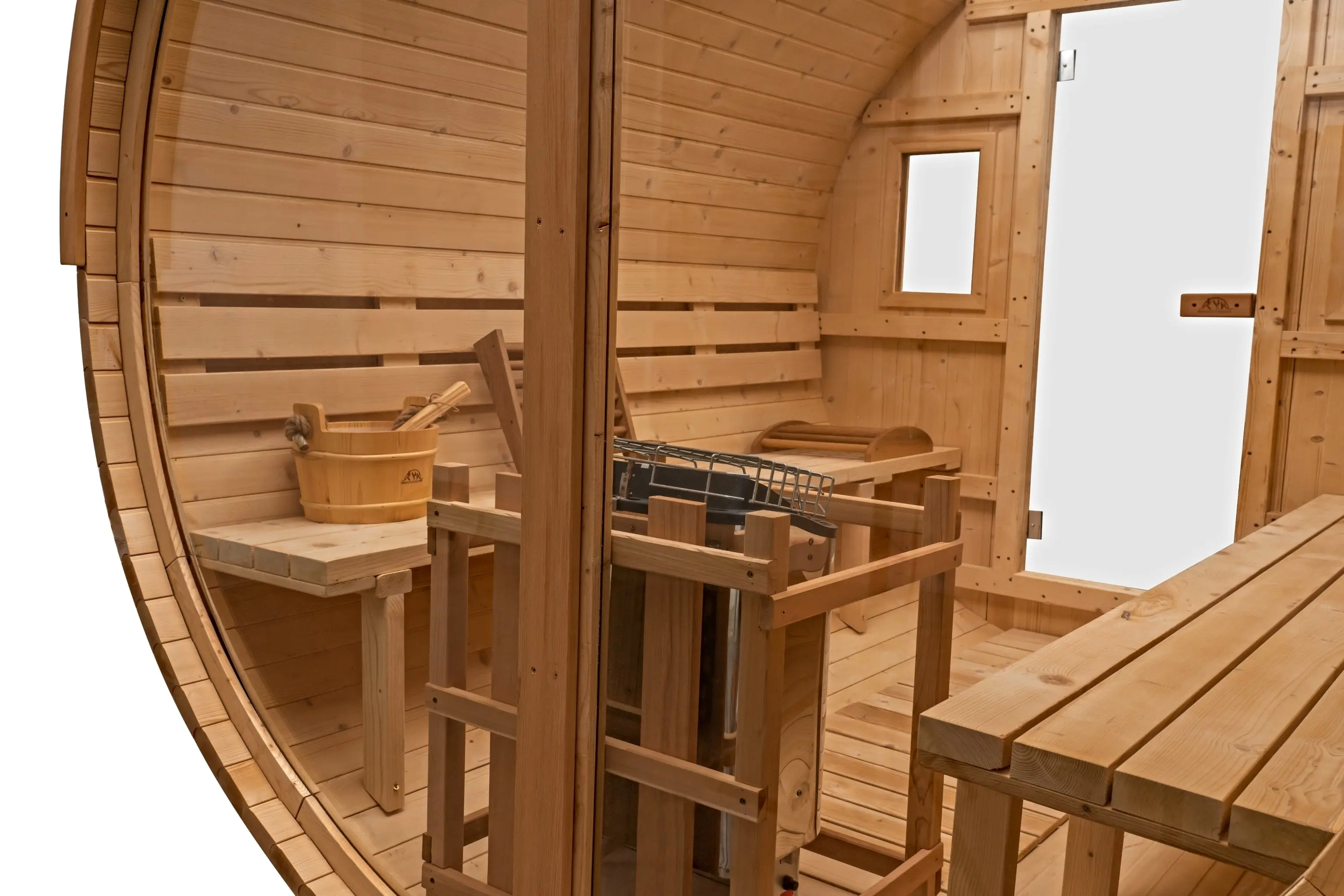 8 Ft Classic Thermowood Scenic View Barrel Sauna - 6-8 Person - Image 16