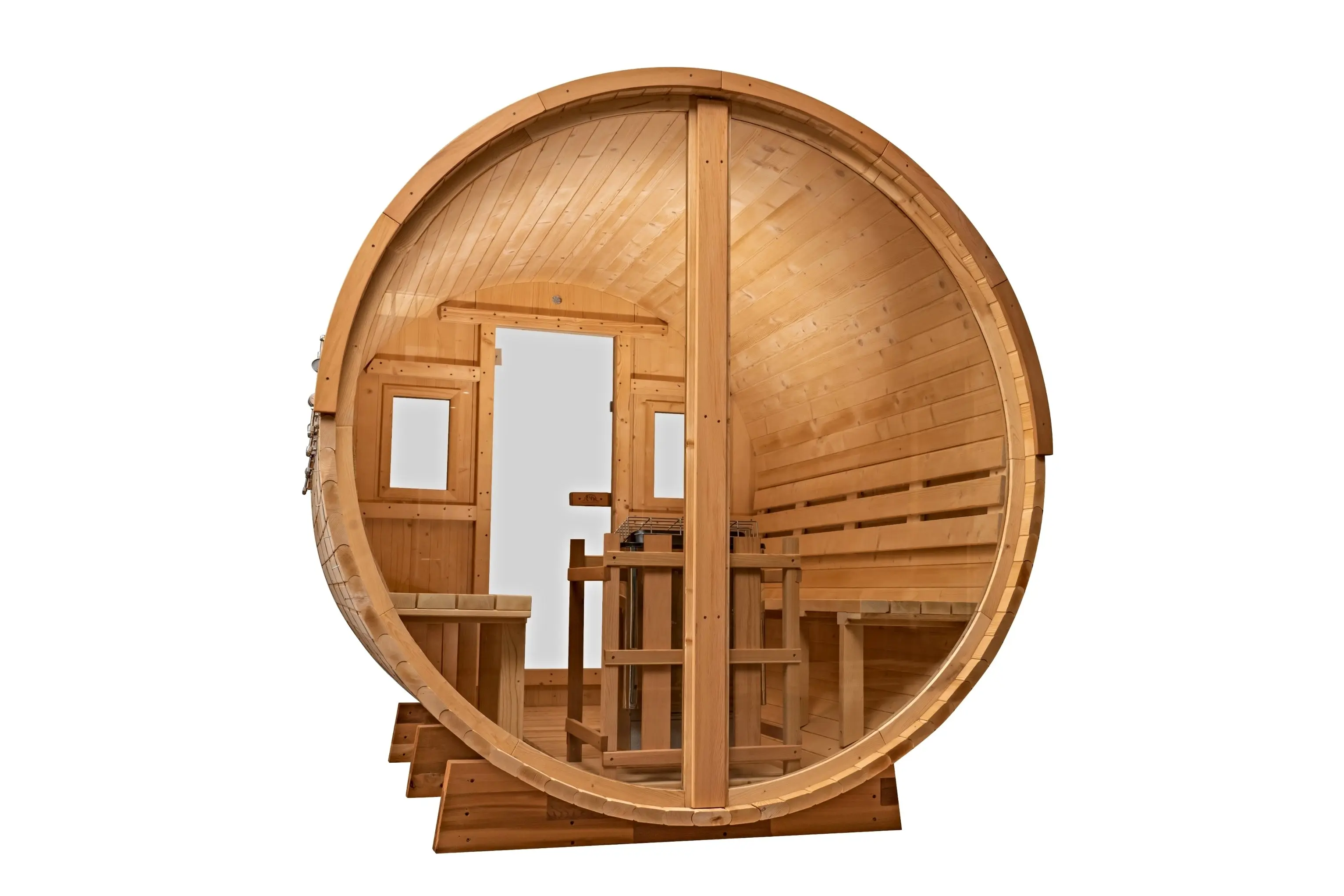 8 Ft Classic Thermowood Scenic View Barrel Sauna - 6-8 Person - Image 19