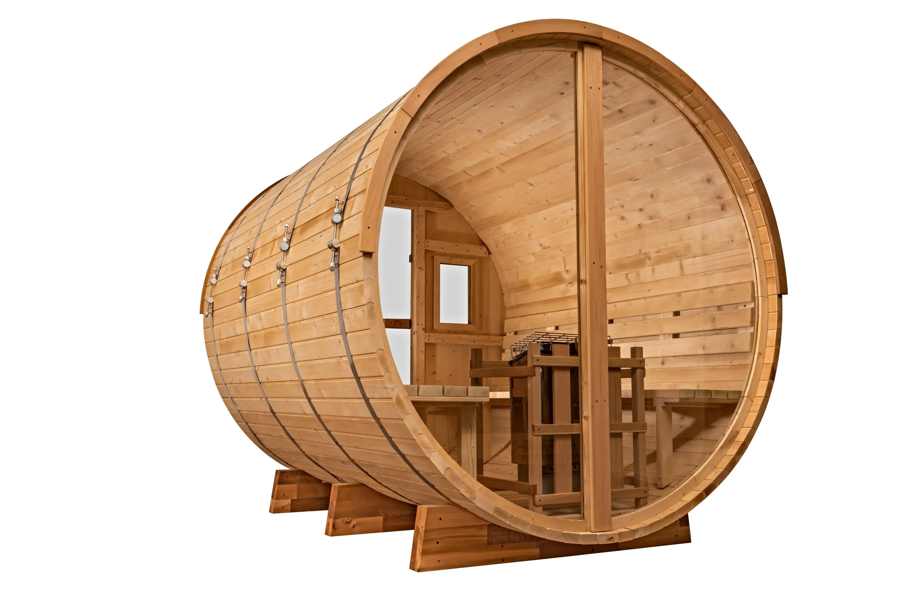 8 Ft Classic Thermowood Scenic View Barrel Sauna - 6-8 Person - Image 20