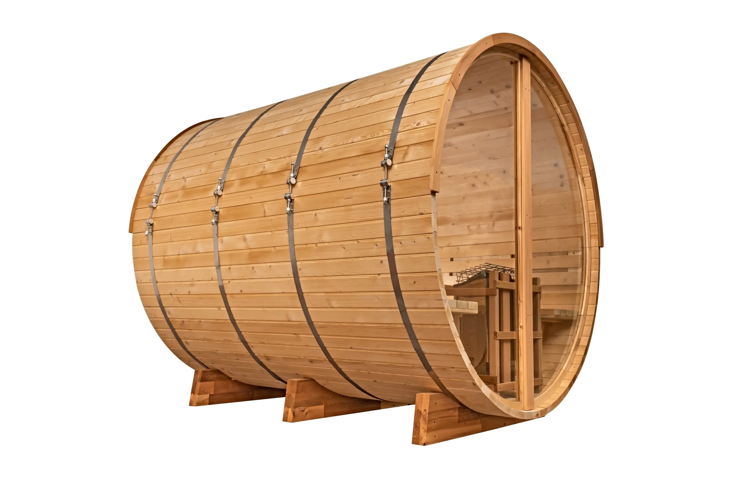 8 Ft Classic Thermowood Scenic View Barrel Sauna - 6-8 Person - Image 22