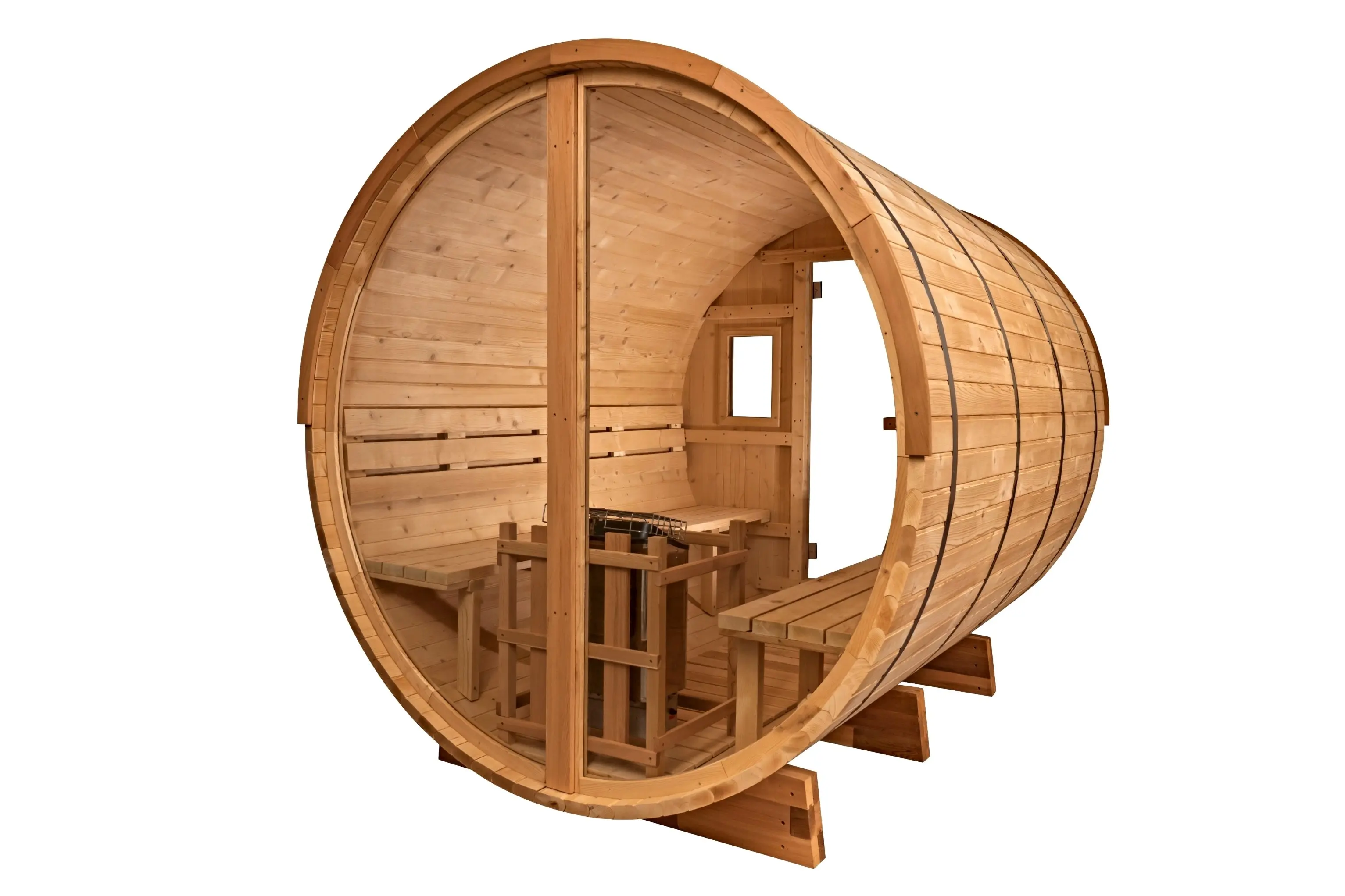 8 Ft Classic Thermowood Scenic View Barrel Sauna - 6-8 Person - Image 23